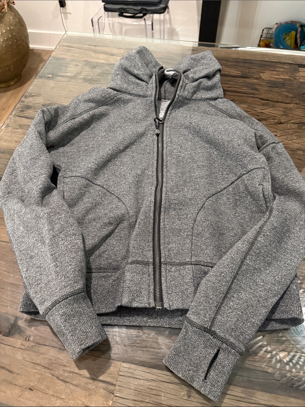 lululemon athletica Gray Full‑Zip Hooded Jacket